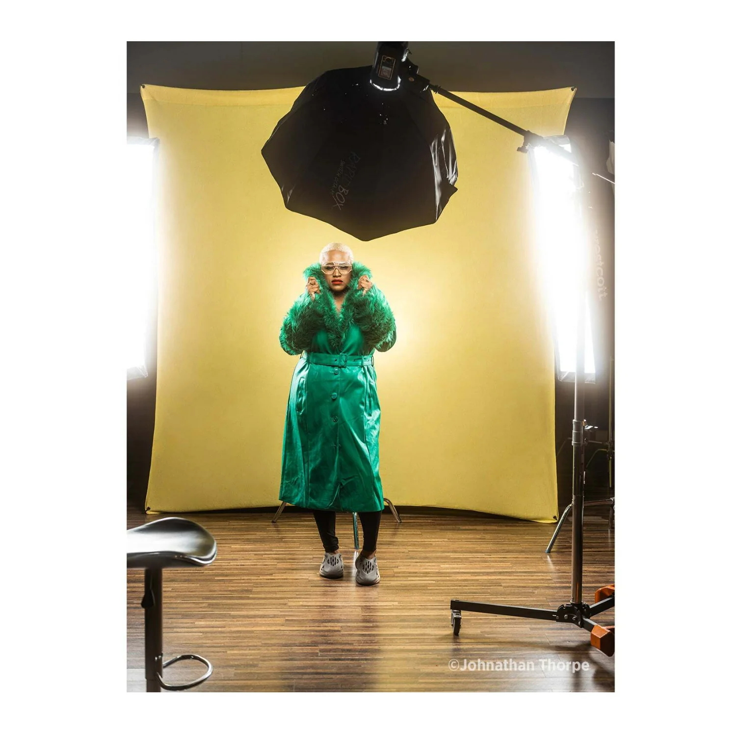 Westcott X-Drop Pro Wrinkle-Resistant Backdrop (Canary Yellow, 8 x 8 Feet) - Image 3