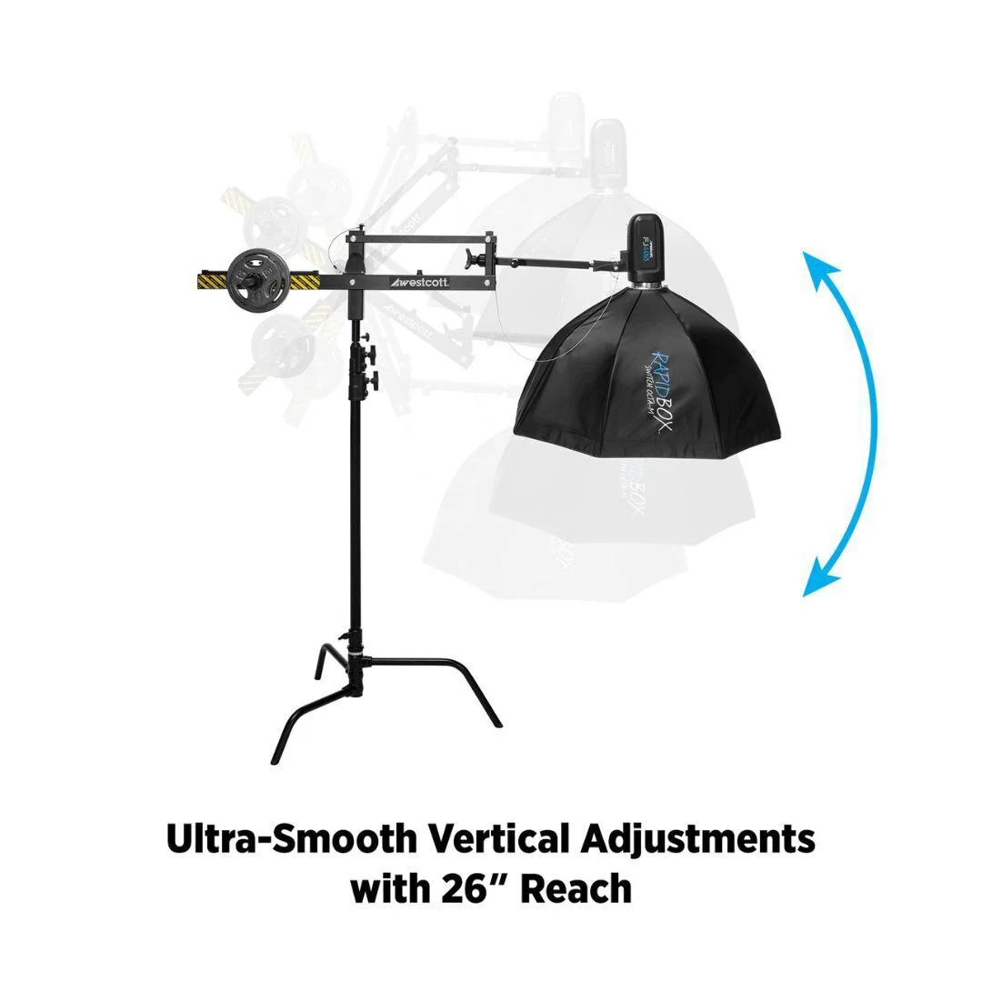 Westcott Easy Boom Arm for Consistent Light Positioning and 360-Degree Rotation (Black) - Image 4