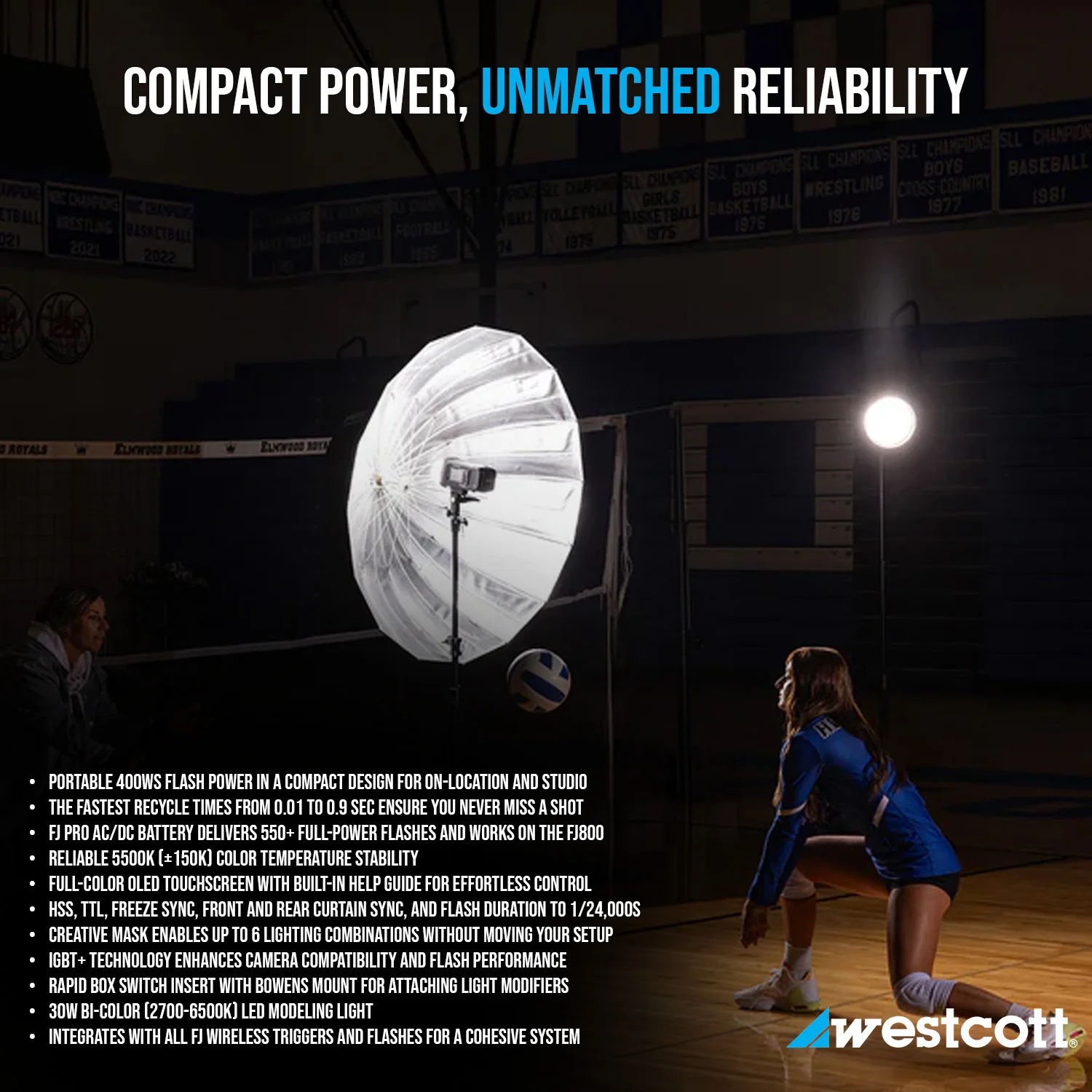Westcott FJ400 II 400Ws Compact Touchscreen Strobe and ProMax AC and DC Battery (Black) Bundle - Image 3