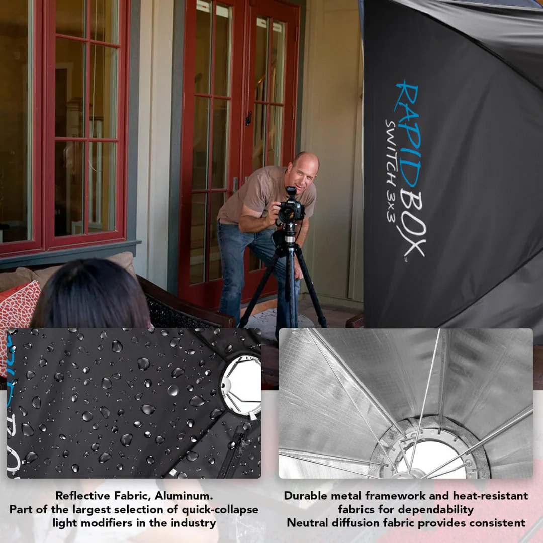 Westcott Rapid Box Collapsible Switch Modifier Softbox with Carry Case and Pro Light Mods Bundle - Image 4