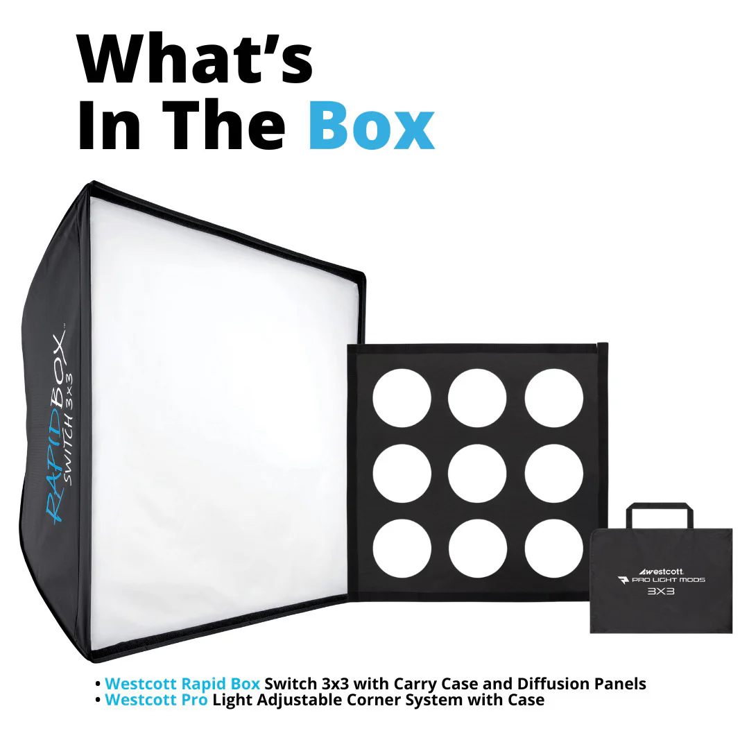 Westcott Rapid Box Collapsible Switch Modifier Softbox with Carry Case and Pro Light Mods Bundle - Image 7