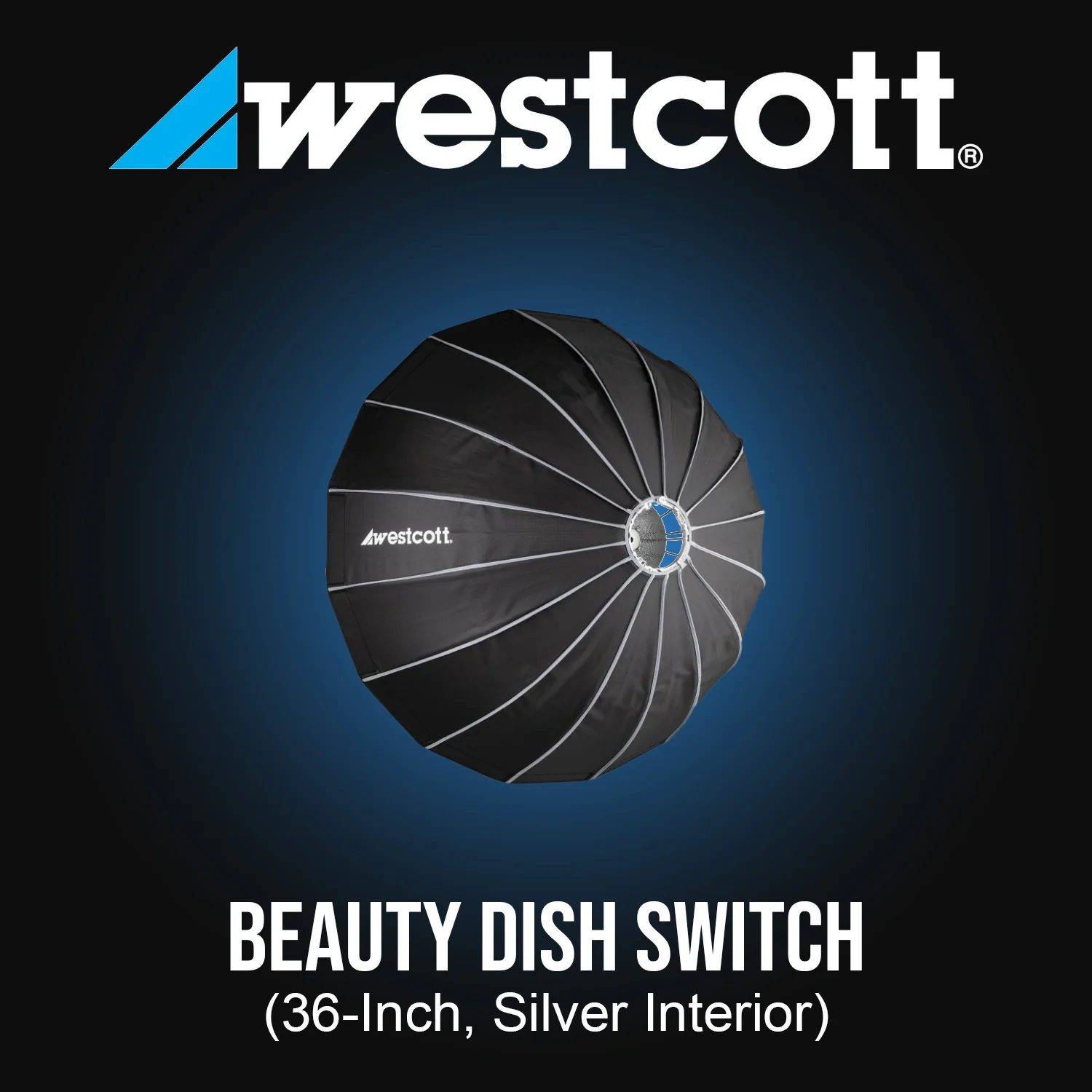 Westcott Beauty Dish Switch (36-Inch, Silver Interior) with Heavy-Duty Light Stand (8 Feet) Bundle - Image 2