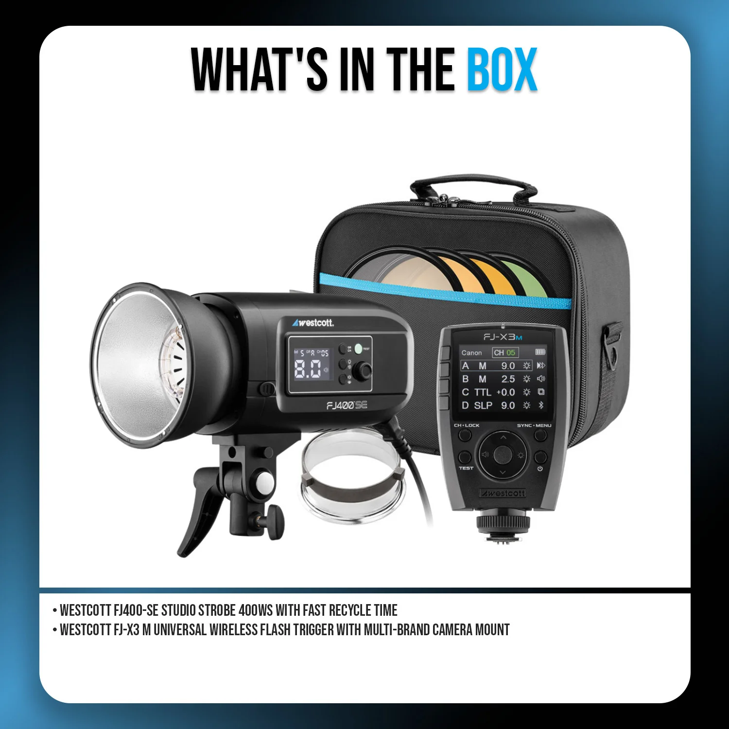 Westcott FJ400-SE Studio Strobe 400Ws (110V) with FJ-X3 Flash Trigger Bundle - Image 7