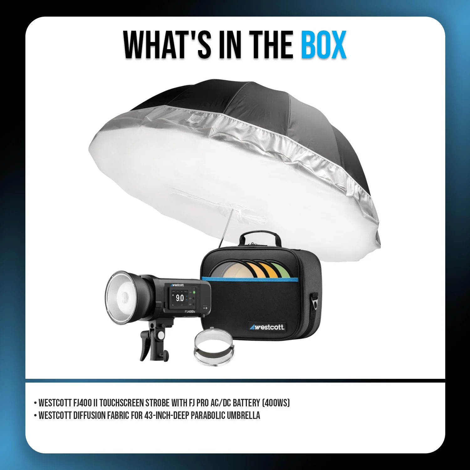 Westcott FJ400 400Ws Strobe with AC and DC Lithium Polymer Battery with Diffusion Fabric Bundle - Image 8