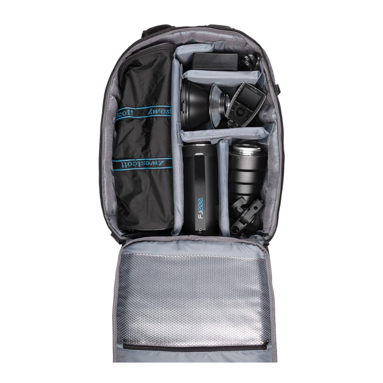 Westcott FJ200 Strobe 1-Light Backpack Kit with FJ-X3 S Wireless Trigger with Backdrop Boards Bundle - Image 5