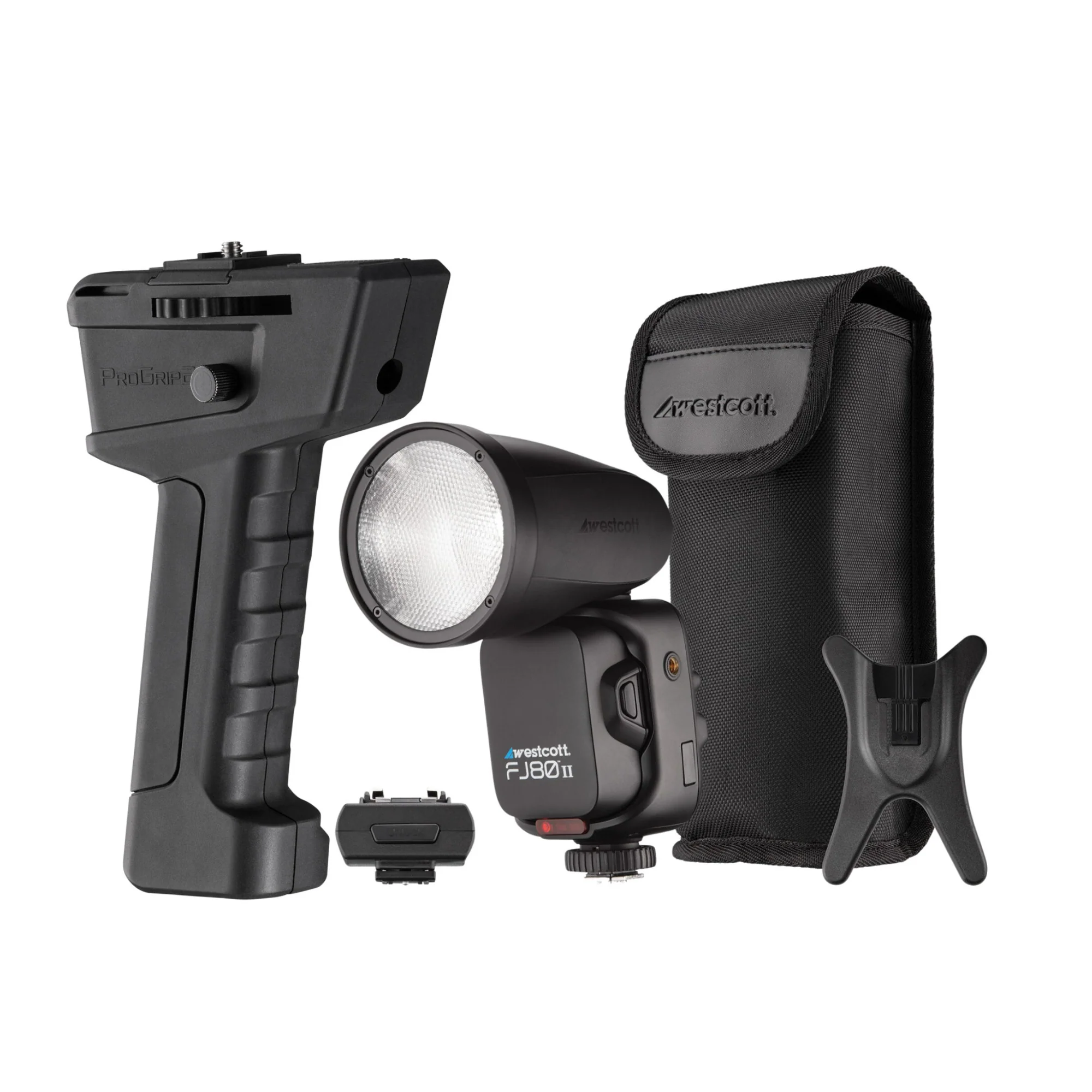 Westcott FJ80 II Universal Touchscreen Speedlight with Adapter for Sony w/ProGrip 2 Handheld Mount