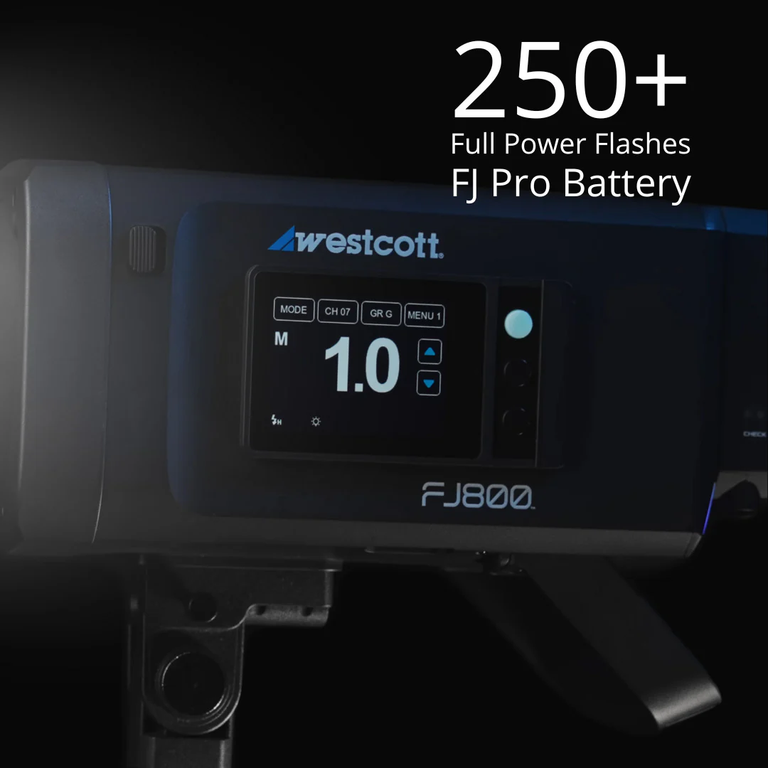 Westcott FJ800 800W Compact Touchscreen Strobe with FJ Pro AC, DC Battery Bundle - Image 3
