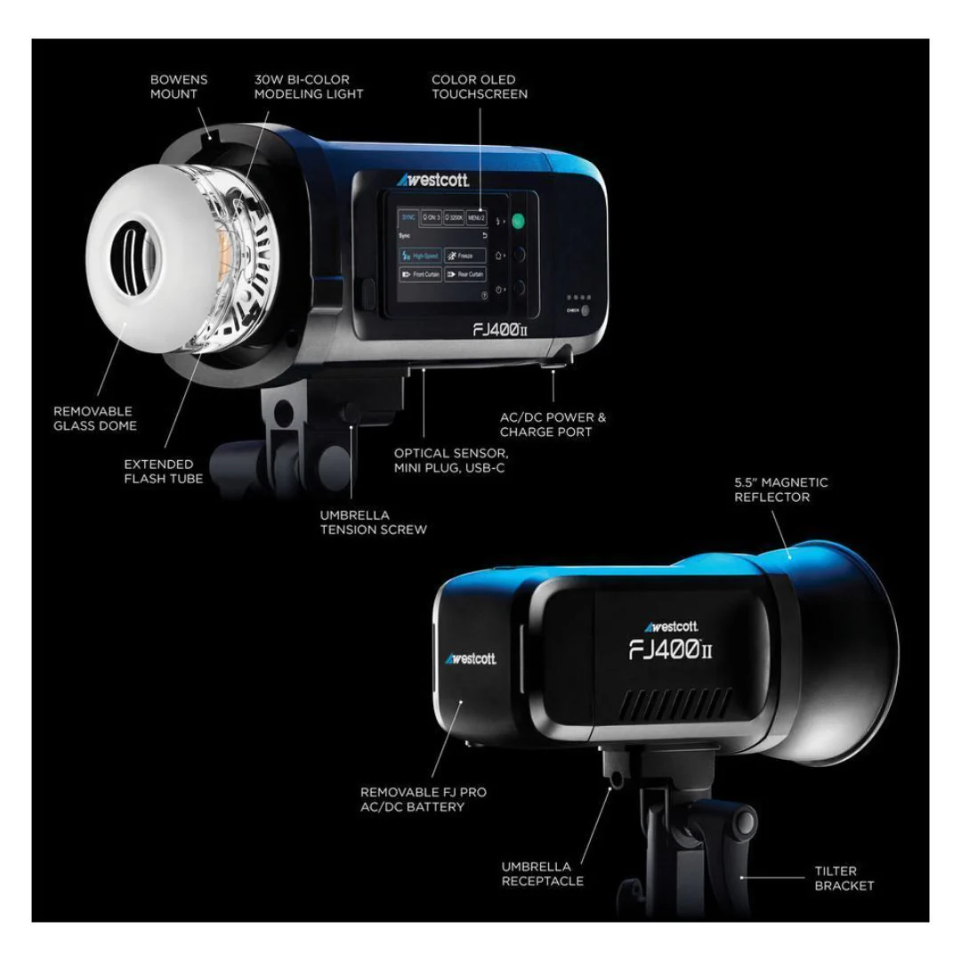 Westcott FJ400 II Strobe 2-Light Backpack Kit with FJ-X3 M Multi-Brand Wireless Trigger Bundle - Image 8