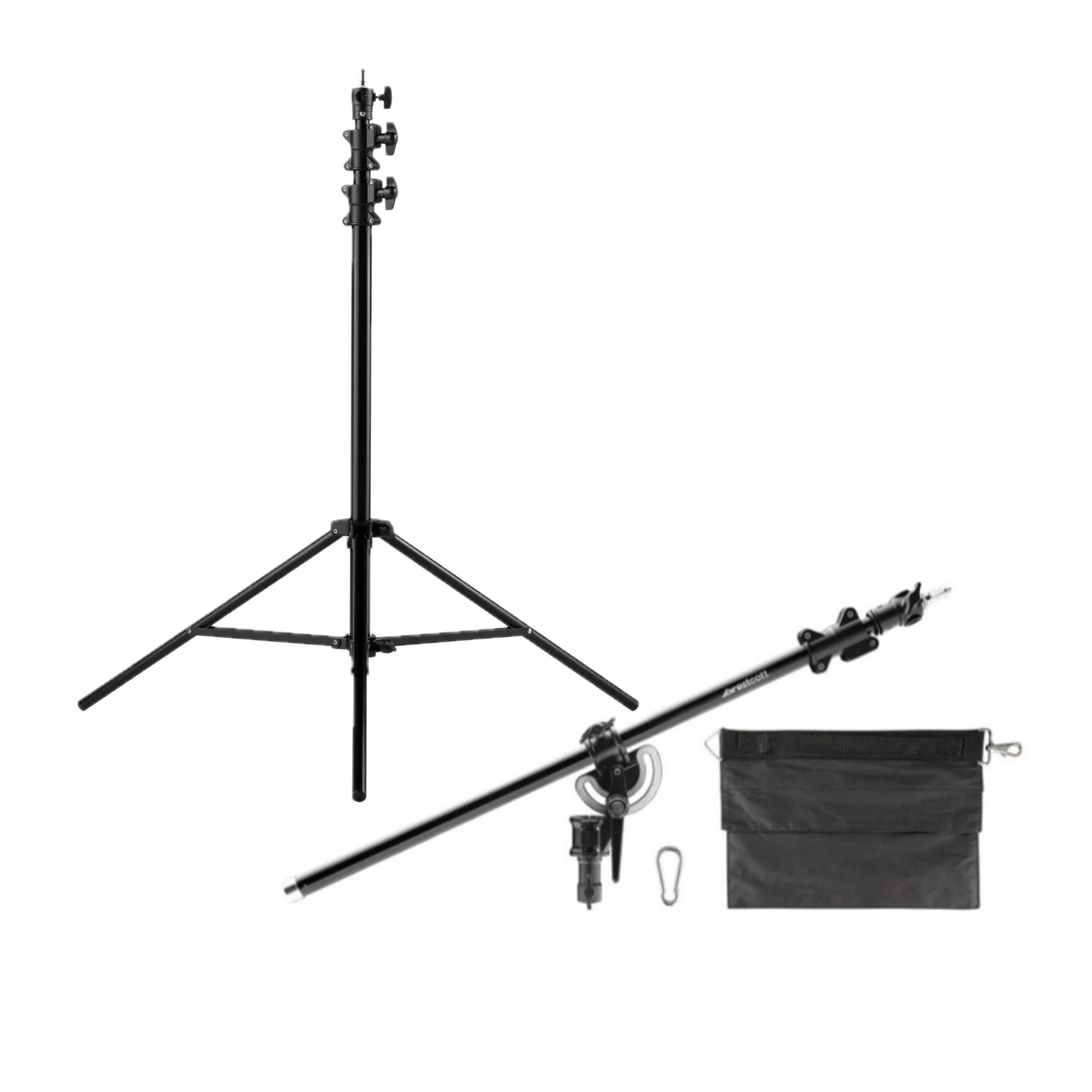 Westcott Mini-Boom Arm and Weight Bag Bundle with 8-Ft Heavy-Duty Light Stand