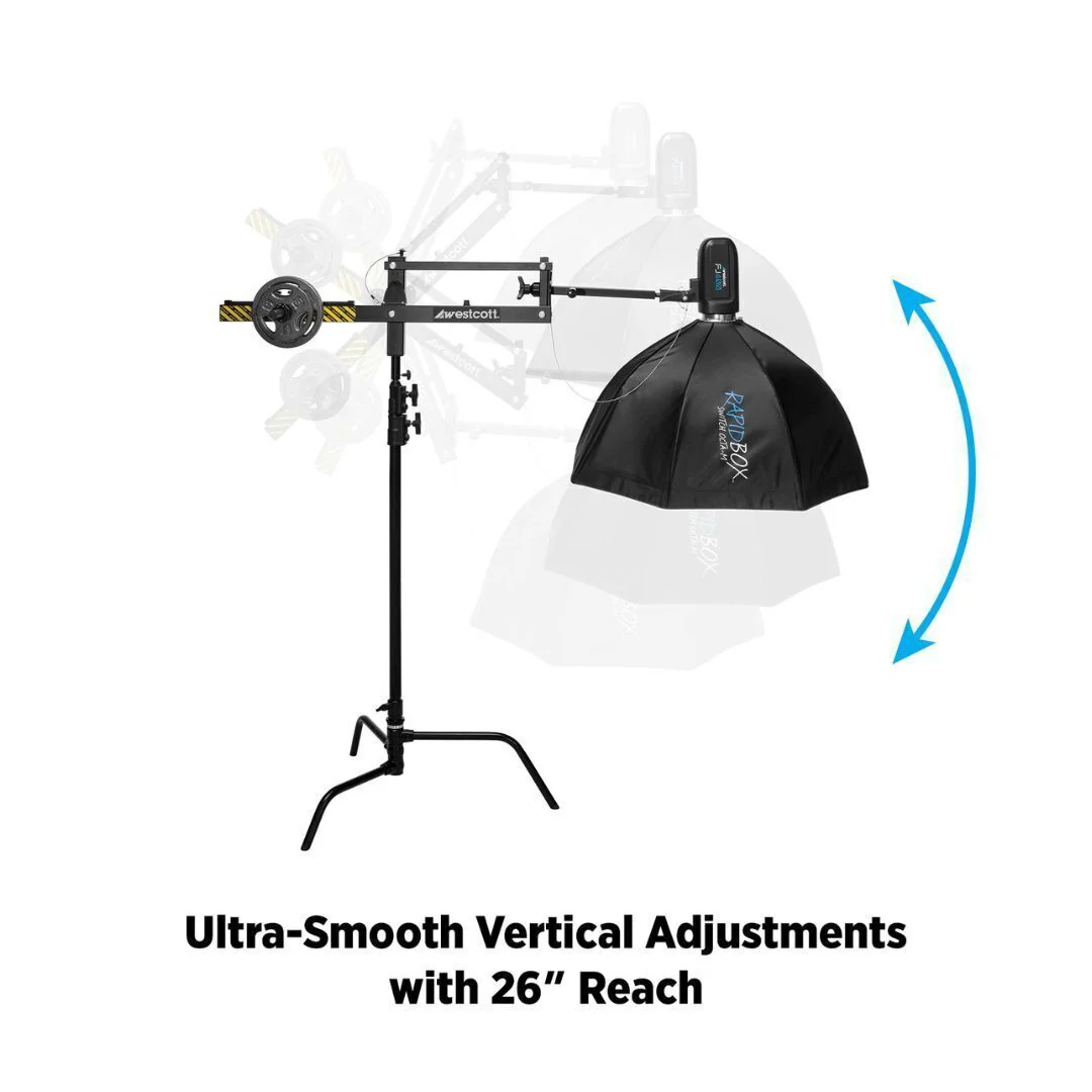 Westcott Easy Boom Arm for Consistent Light Positioning and 360-Degree Rotation (Black) Bundle - Image 4