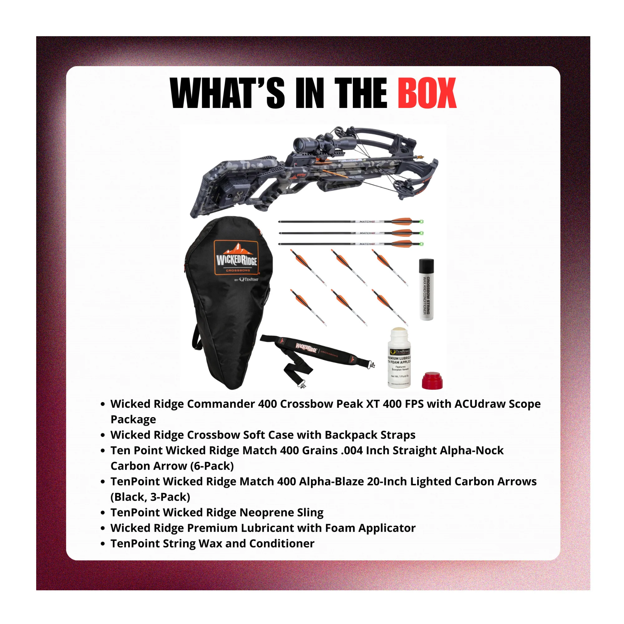 Wicked Ridge Commander 400 Crossbow Peak XT 400 FPS Bundle - Image 9