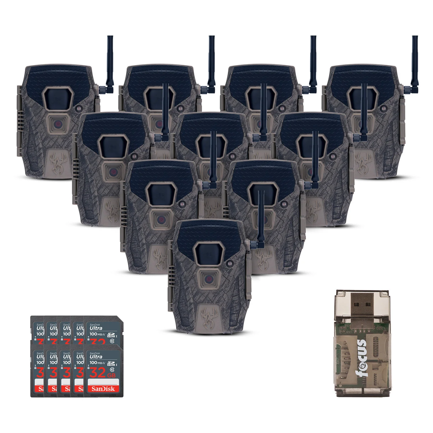 Wildgame Innovations Terra XT 2.0 24MP Cellular Camera with 720p Video (Gray) (10-Pack) Bundle