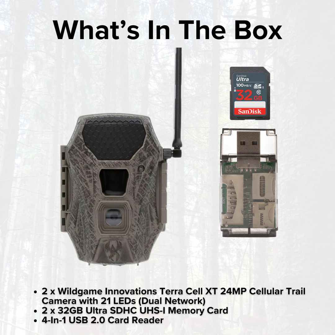 Wildgame Innovations Terra Cell XT 24MP Cellular Trail Camera (Dual Network, 2-Pack) Bundle - Image 7