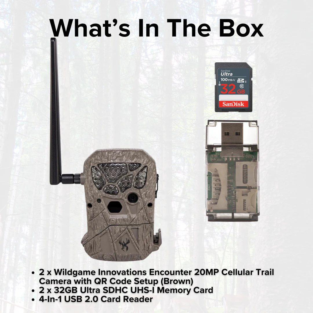 Wildgame Innovations Encounter 20MP Cellular Trail Camera with QR Code Setup (Brown, 2-Pack) Bundle - Image 7