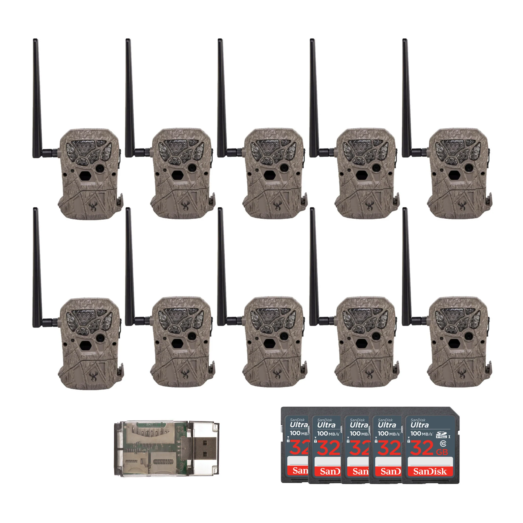 Wildgame Innovations Encounter 20MP Cellular Trail Camera with QR Code Setup (Brown, 10-Pack) Bundle