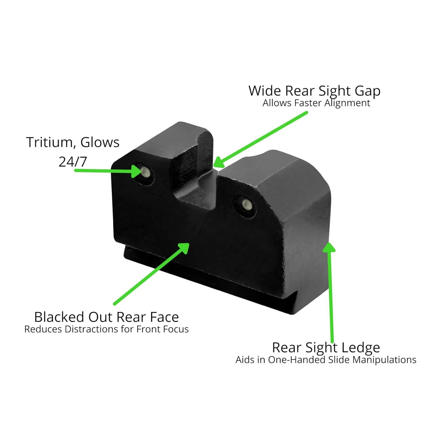 XS Sights R3D Tritium Night Sights with Photoluminescent Glow Dot for Glocks (Orange) - Image 4