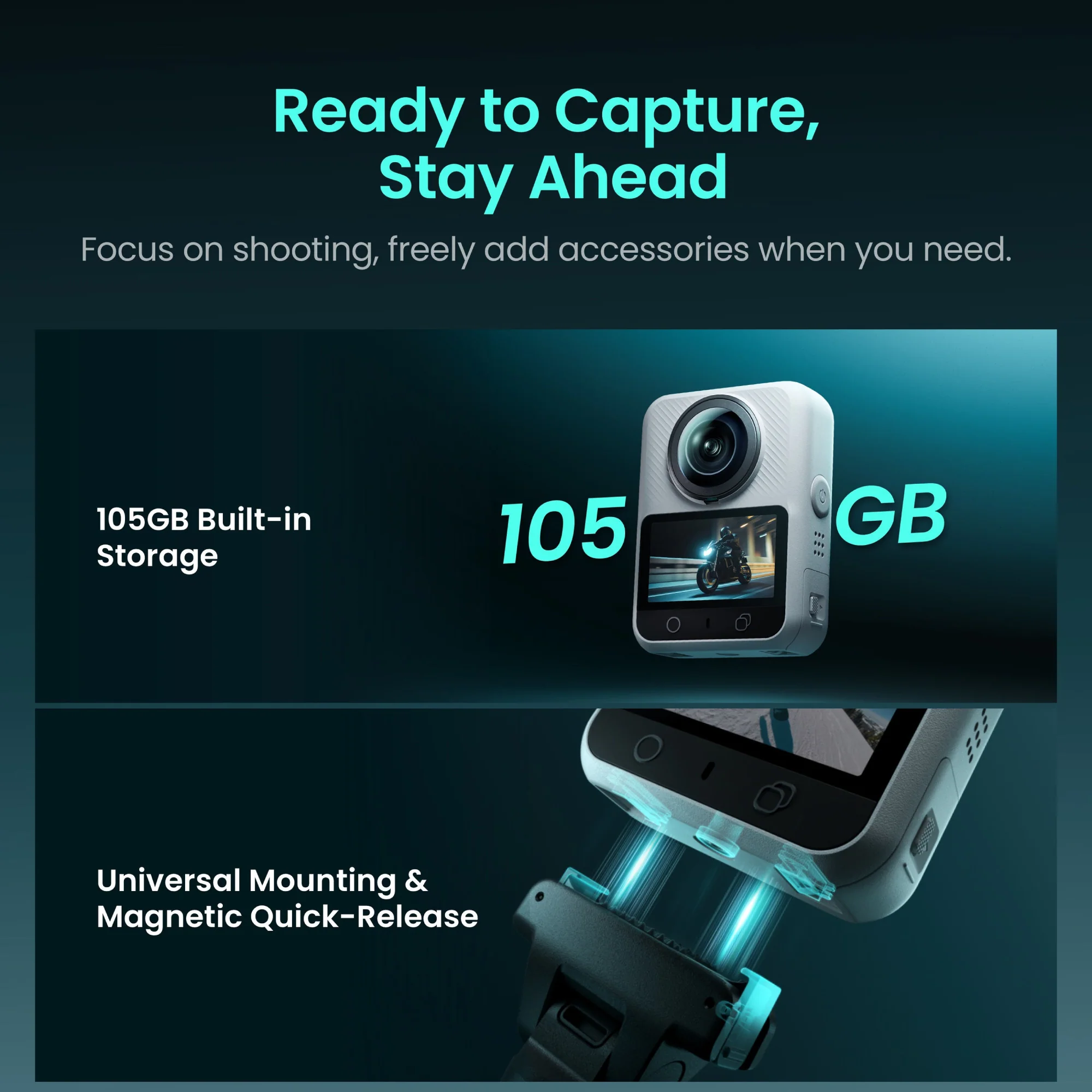 Xtra Sphra360 8K Panoramic Video Action Camera with 105GB Built-in Storage - Image 8