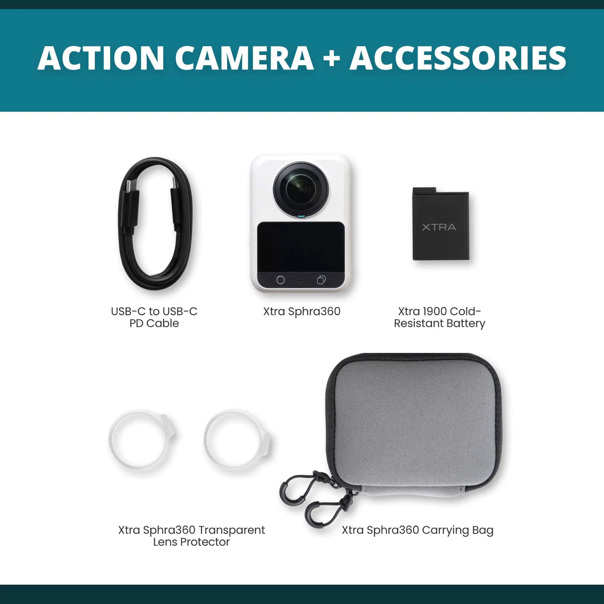 Xtra Sphra360 8K Panoramic Video Action Camera with 105GB Built-in Storage - Image 9