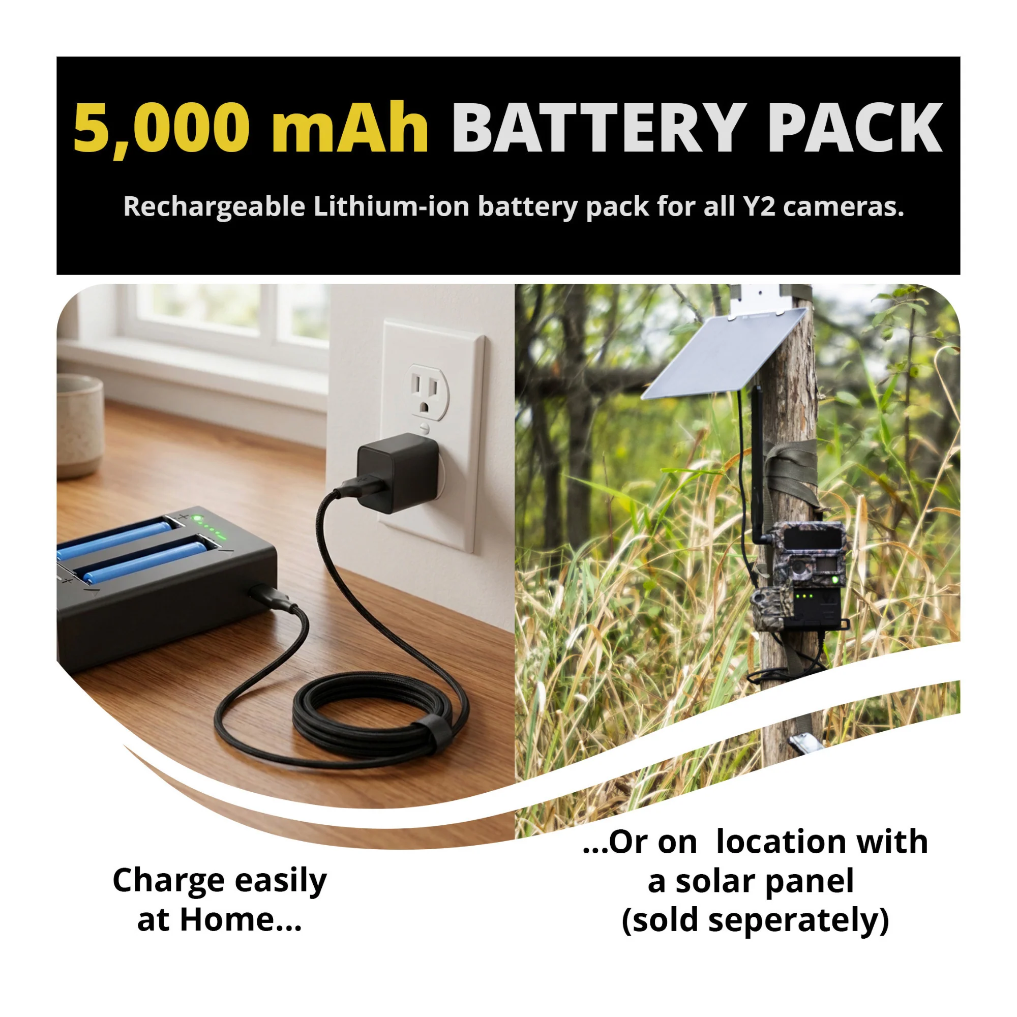 Yellowstone Y2 Black Wide Lens Camera Bundle with 5,000 mAh Battery Pack, and High-Speed Card Reader - Image 6