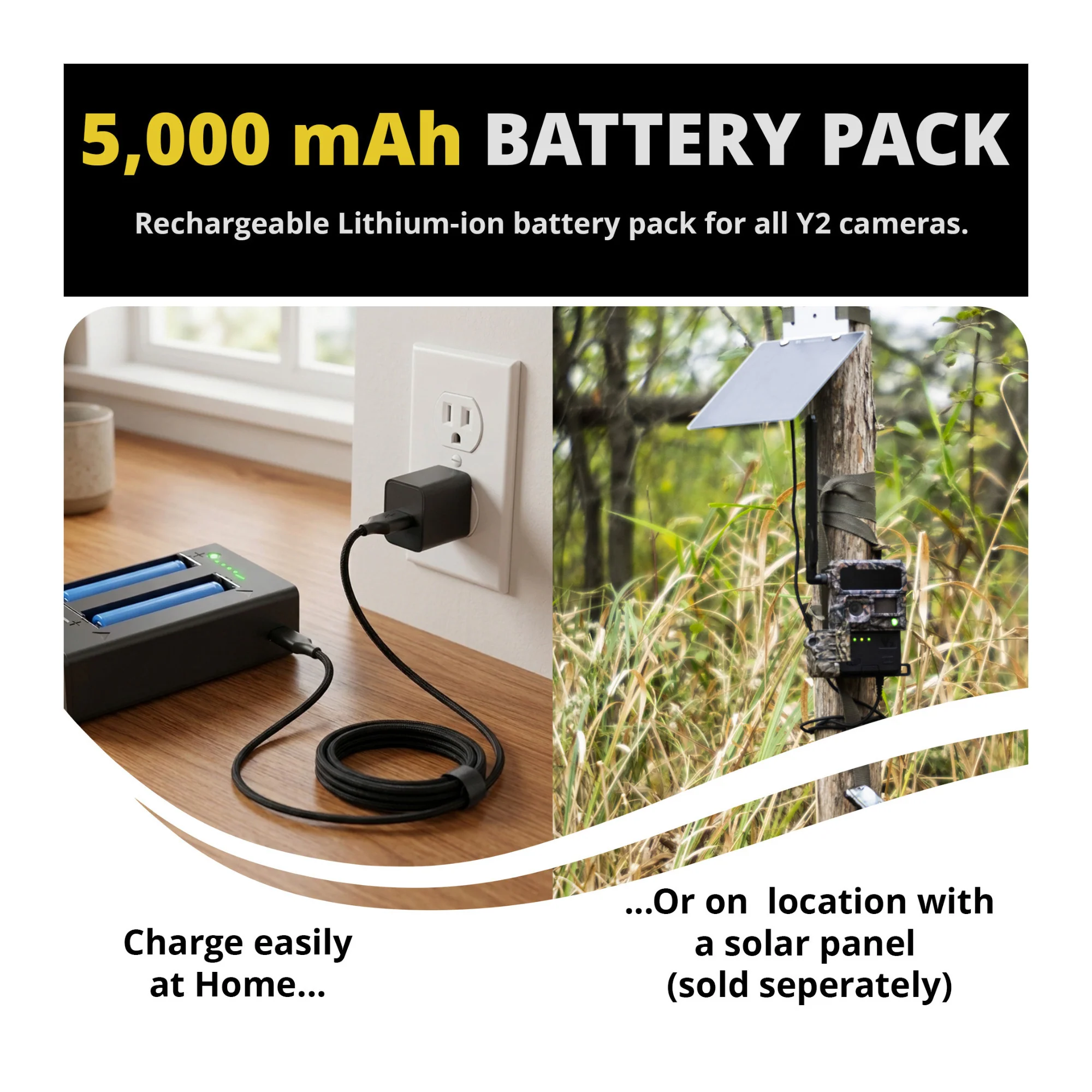 Yellowstone Y2 Black Wide Lens Camera Bundle with 5,000 mAh Battery Pack, and Card Reader (4-Pack) - Image 6