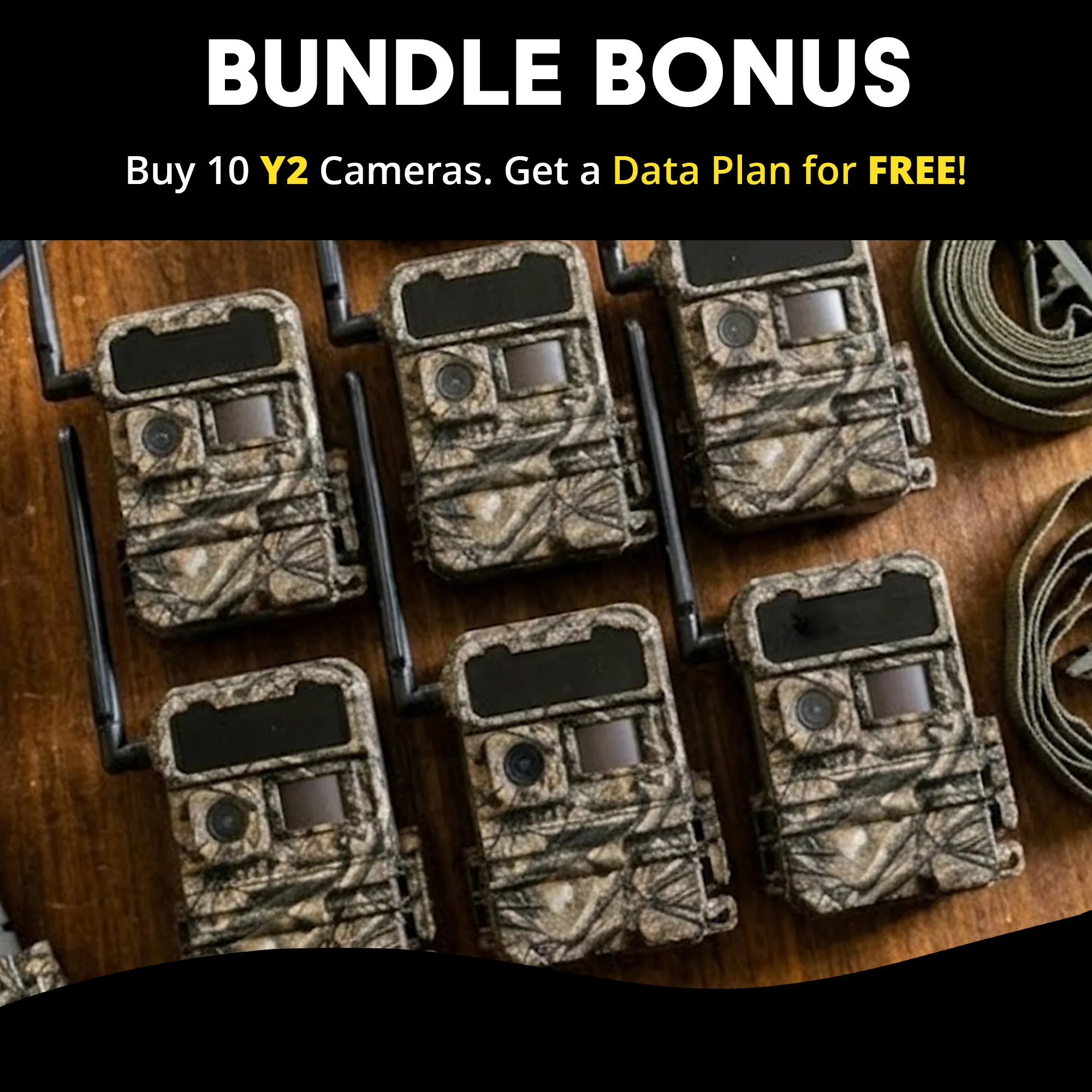 Yellowstone Y2 Black Wide Lens Trail Camera (6-Pack) with Security Box and Accs - Image 5