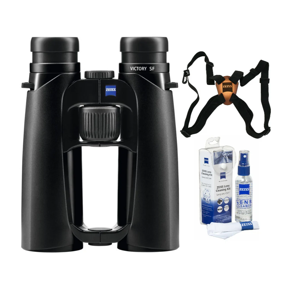 Zeiss 10x42 Victory SF Binoculars (Black) with Zeiss Harness and Cleaning Kit
