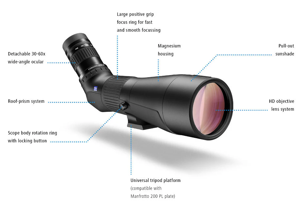 ZEISS Conquest Gavia 85 30-60x Spotting Scope (Black) - Image 5