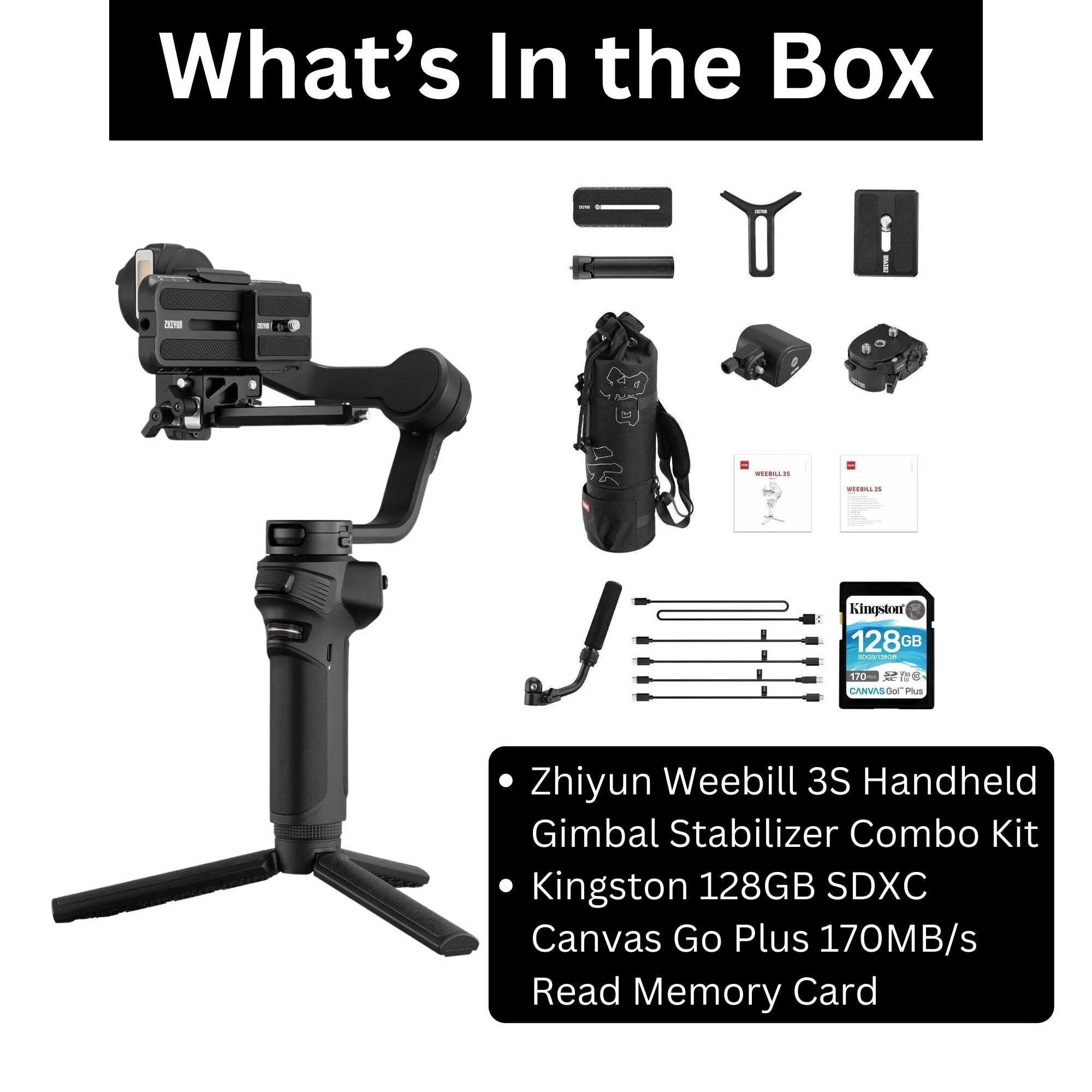 Zhiyun Weebill 3S Handheld 3-Axis Gimbal Stabilizer with 128GB Memory Card - Image 7