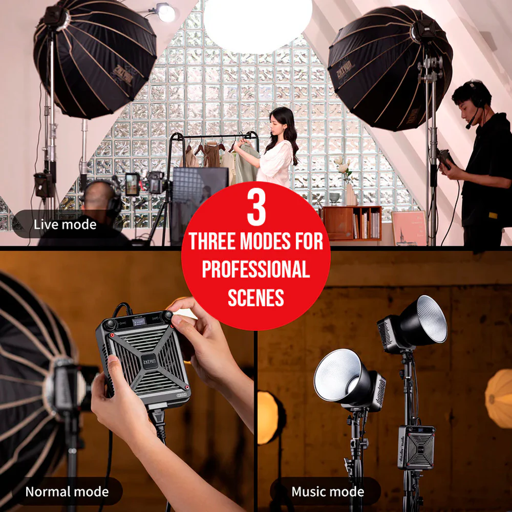 Zhiyun MOLUS G200 Bi-Color LED Monolight with Parabolic Softbox 90D and Air-Cushion Stand Bundle - Image 6