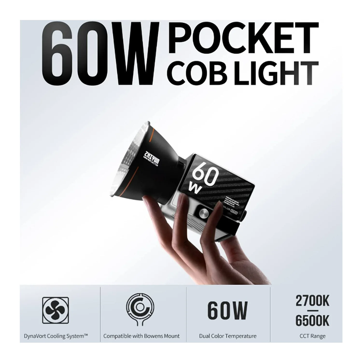 Zhiyun MOLUS G60 Bi-Color Pocket COB Monolight Bundle (Combo Kit) with Camera Tripod System - Image 4