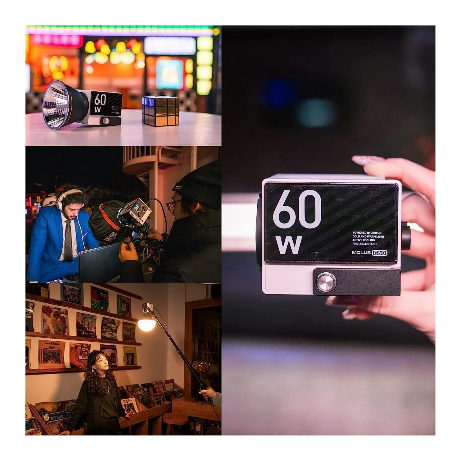 Zhiyun MOLUS G60 Bi-Color Pocket COB Monolight - 60W Power Output with 128GB Memory Card - Image 7