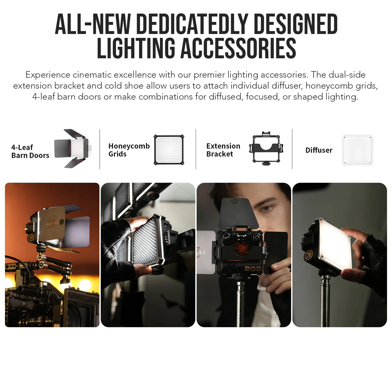 Zhiyun FIVERAY M20C RGB LED Light (Combo Version) with Stand for Ring Light Kit Bundle - Image 3